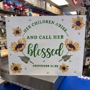 Sunflower Wall Art with Inspirational Quote